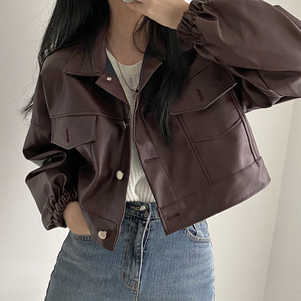 Short Leather Jacket Women