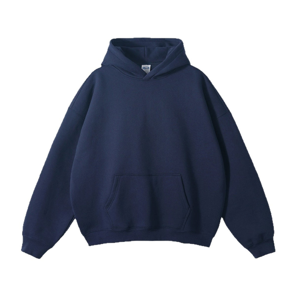 New Loose Fleece Trendy Drop Shoulder Solid Color Hoodie