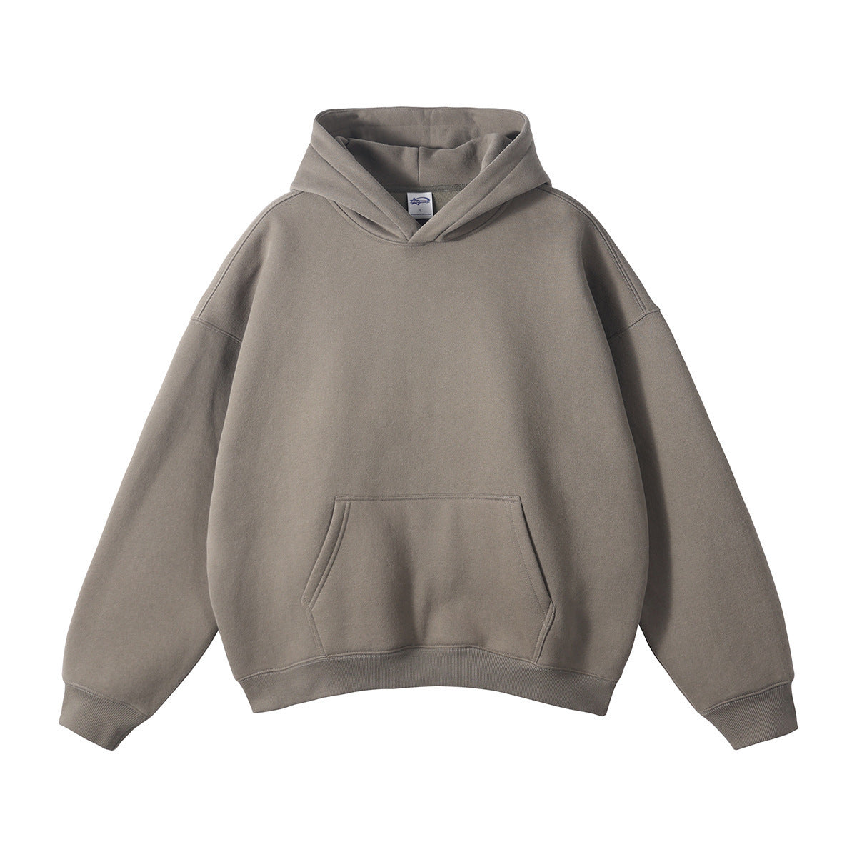 New Loose Fleece Trendy Drop Shoulder Solid Color Hoodie