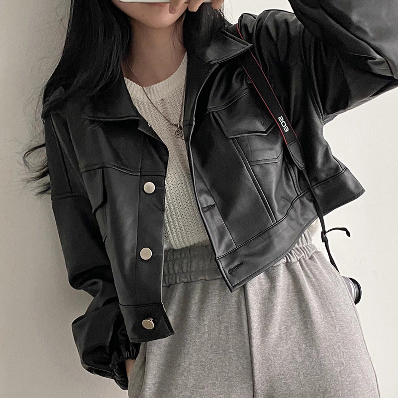 Short Leather Jacket Women